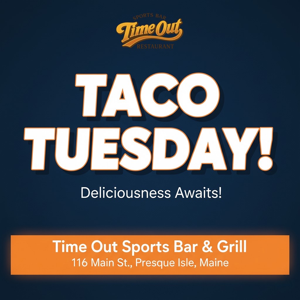 Time Out Sports Bar interior — pool tables and bar atmosphere in Presque Isle, Maine